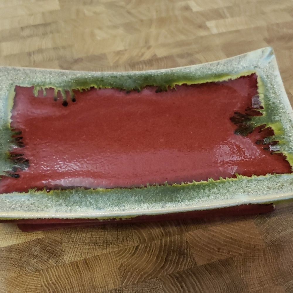 Red distressed Pillar Candle Tray - Picture 8 of 13